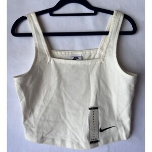 Nike Women Sportswear Jersey‎ Cami Tank Square Neck Cream Sportswear Size S NWT